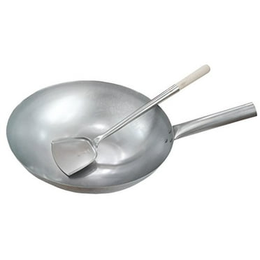 Korkmaz Satin Wok Cooking Pan 11 inch Stainless Steel Stir Fry Wok Pan 
